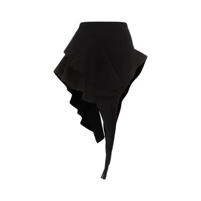 Mugler Black Viscose Mini Skirt