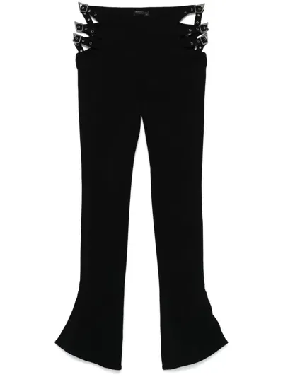 Mugler Buckle Detail Trousers In 1999 Black