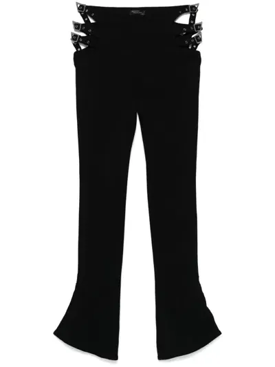 Mugler Buckle Detail Trousers In Black