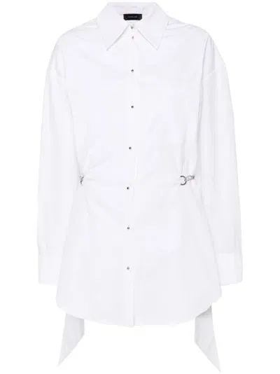 Mugler Chain-detail Shirt Dress In White