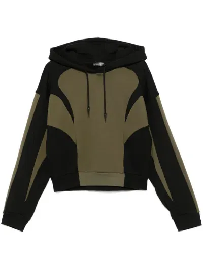 Mugler Colourblock Hoodie In Green