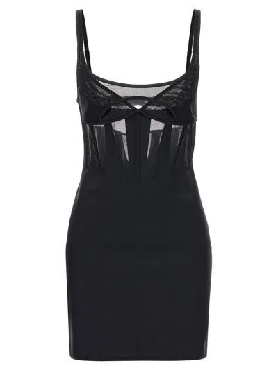 Mugler Vestido Midi - Negro In Black