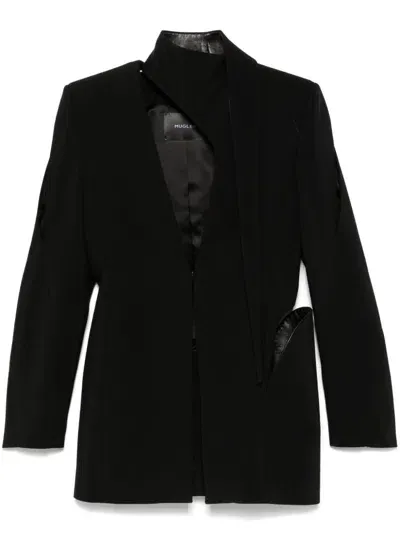 Mugler Cut Out-detail Blazer In Black