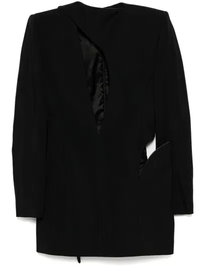 Mugler Cut-out Tailored Dress In Black