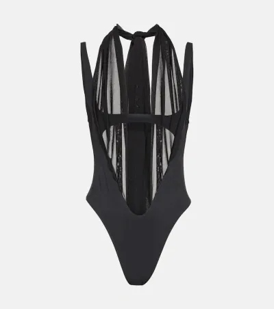 Mugler Cutout Swimsuit In Black