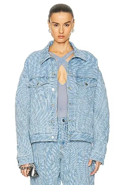 Mugler Denim Jacket In Laser Printed Star