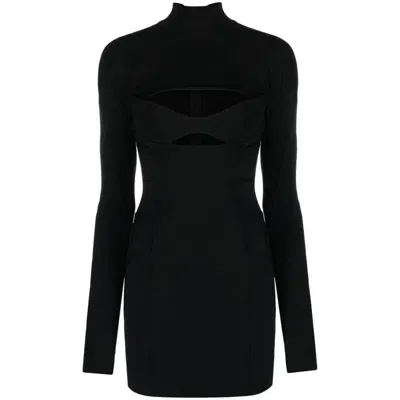 Mugler Cut-out Panelled Minidress In Black