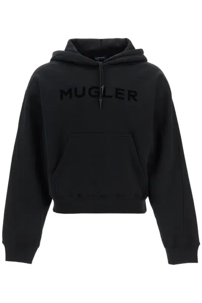 Mugler Fleece Sweatshirt With In Black