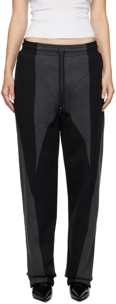 Mugler Gray & Black Paneled Lounge Pants In 8026 Grey Melange