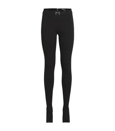 Mugler Jersey High-rise Kickflare Trousers In Black