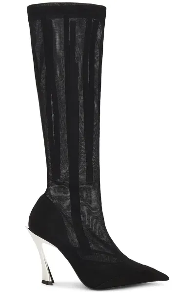 Mugler Knee High Boot In Black