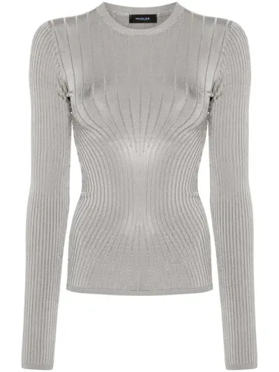 Mugler Knit Top In Gray