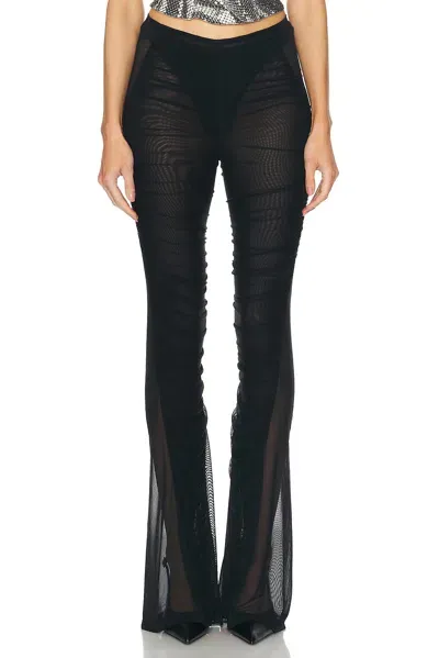 Mugler Mesh Flare Pant In Black