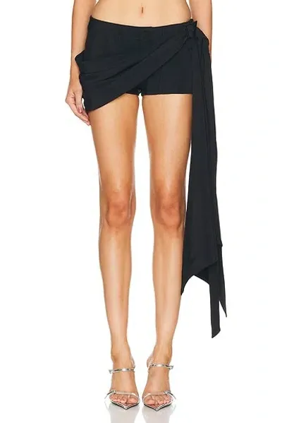 Mugler Mini Wrap Skort In Black