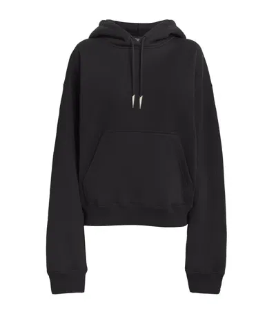 Mugler Organic Cotton Oversized Hoodie In Black