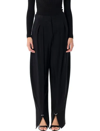 Mugler Pierced Loose Tailored Trousers In Black