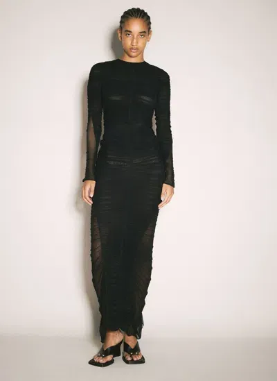 Mugler Ruched Gown In Black