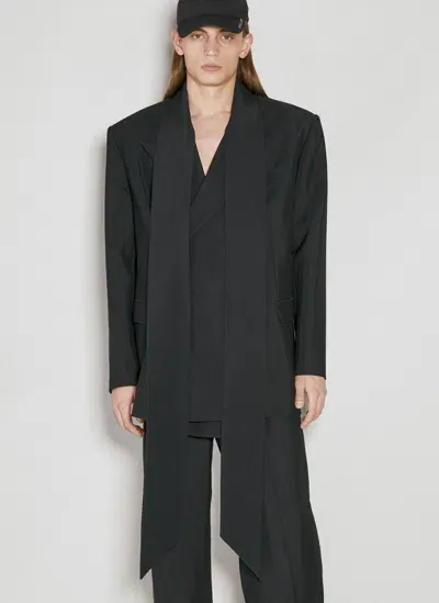 Mugler Scarf Tailored Blazer In Black