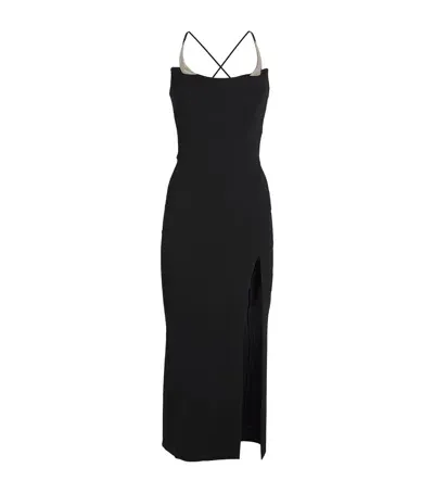 Mugler Sleeveless Midi Dress In Black