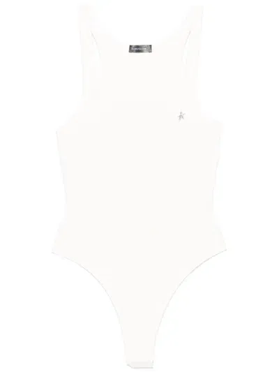 Mugler -star Bodysuit In White