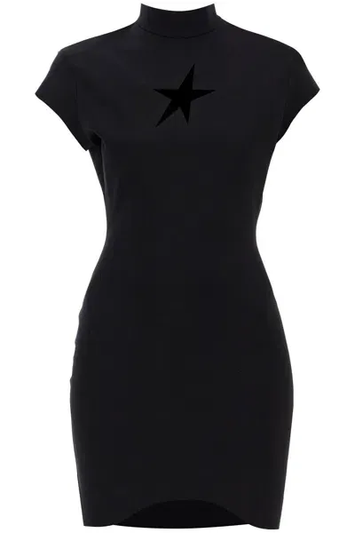 Mugler Star Mini Dress In Black