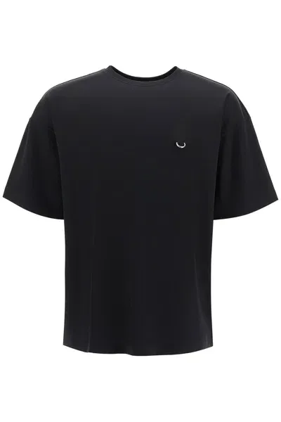 Mugler T Shirt Oversize Con Piercing In Black