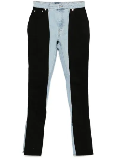 Mugler Two-tone Skinny Jeans In Blau