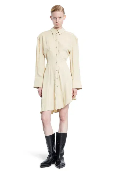 Mugler Woman Beige Dresses