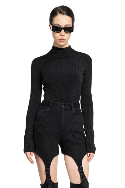 Mugler Woman Black Tops