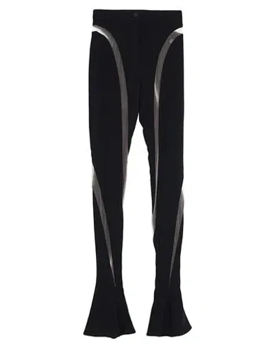 Mugler Leggings With Transparent Panels In Black Nude