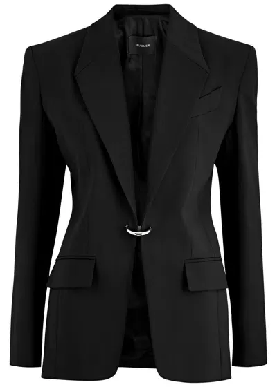 Mugler Wool Blazer In Black