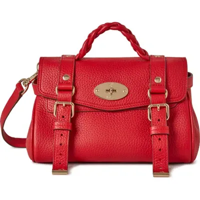 Mulberry Mini Alexa Leather Satchel In Scarlet Red