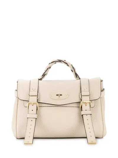 Mulberry White Alexa Mini Satchel Bag In Eggshell