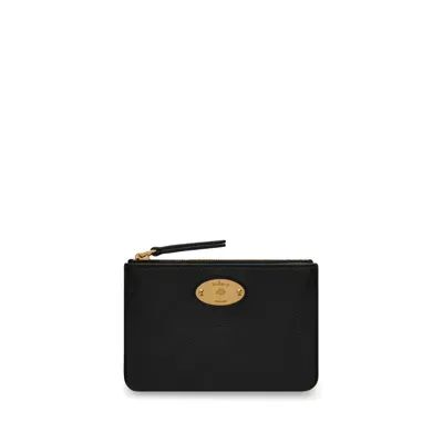 Mulberry Plaque Small Zip Coin Pouch In Black