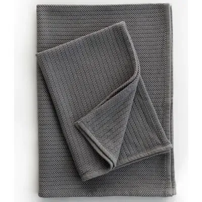 Mungo Cotton Rib Bath & Shower Mat In Light Grey