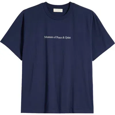 Museum Of Peace And Quiet Museum Of Peace & Quiet Cotton Logo T-shirt In Navy