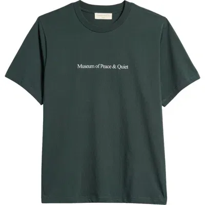 Museum Of Peace And Quiet Museum Of Peace & Quiet Cotton Logo T-shirt In Pine