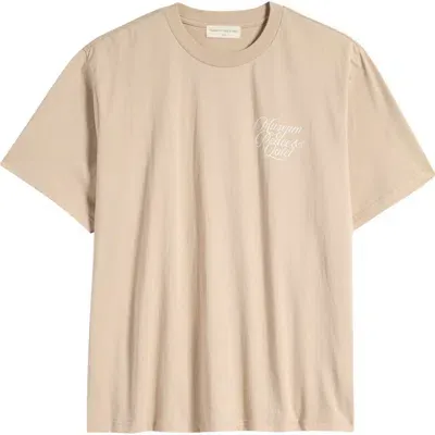 Museum Of Peace And Quiet Museum Of Peace & Quiet Scribe Logo Graphic T-shirt In Taupe