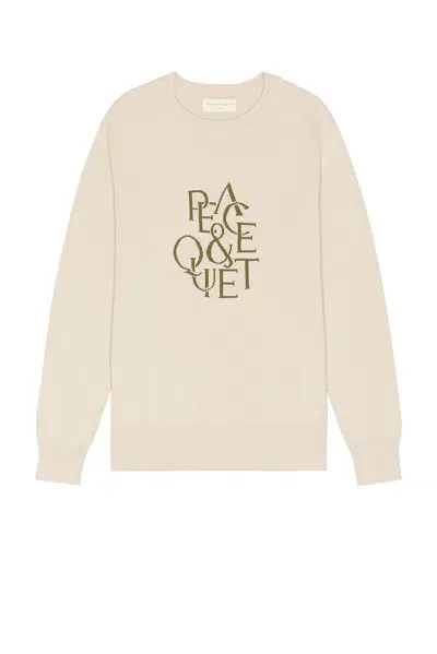 Museum Of Peace And Quiet Serif Jacquard Sweater In Bone