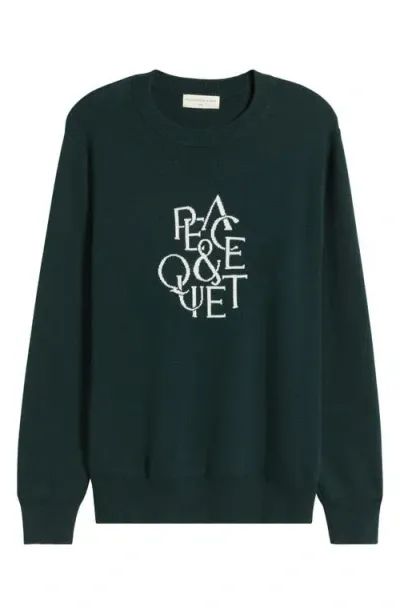 Museum Of Peace And Quiet Museum Of Peace & Quiet Serif Jacquard Sweater In Pine