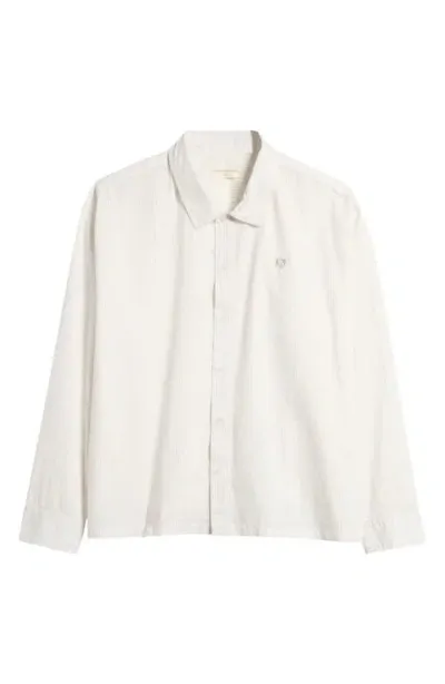 Museum Of Peace And Quiet Museum Of Peace & Quiet Vacation Pinstripe Long Sleeve Button-up Shirt In Bone