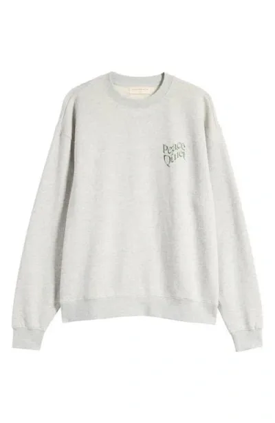 Museum Of Peace And Quiet Museum Of Peace & Quiet Warped Cotton Graphic Sweatshirt In Heather Grey