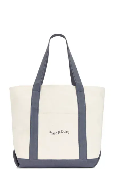 Museum Of Peace And Quiet Wordmark Boat Tote In Coastal Blue