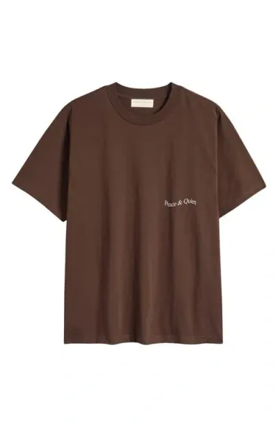 Museum Of Peace And Quiet Museum Of Peace & Quiet Wordmark Cotton Graphic T-shirt In Brown