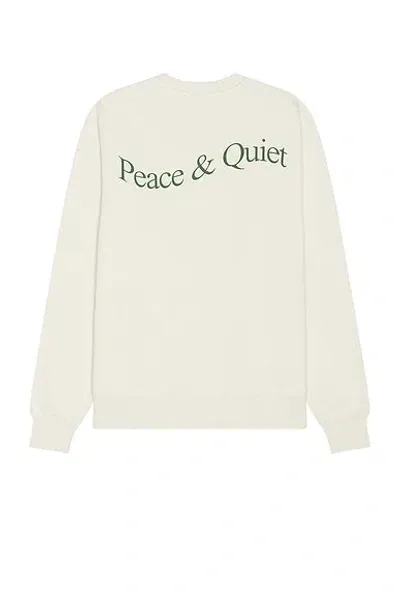 Museum Of Peace And Quiet Wordmark Crewneck In Bone