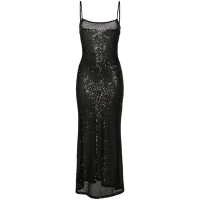 Musier Sequin-embellished Maxi Dress In Black