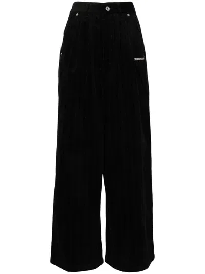 Musium Div. Corduroy Straight Trousers In Black