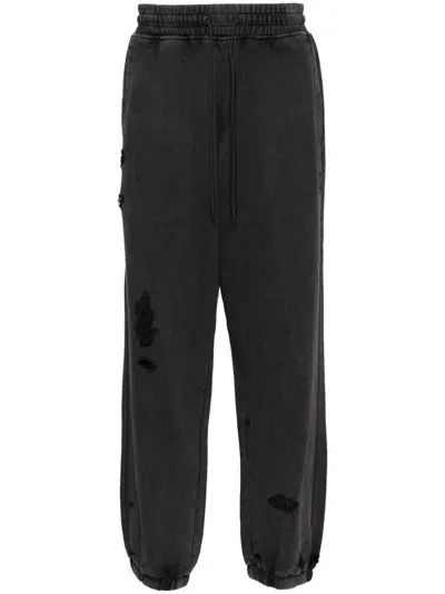 Musium Div. Distressed Track Pants In Schwarz