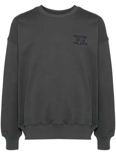 Musium Div. Embroidered-logo Cotton Sweatshirt In Grey