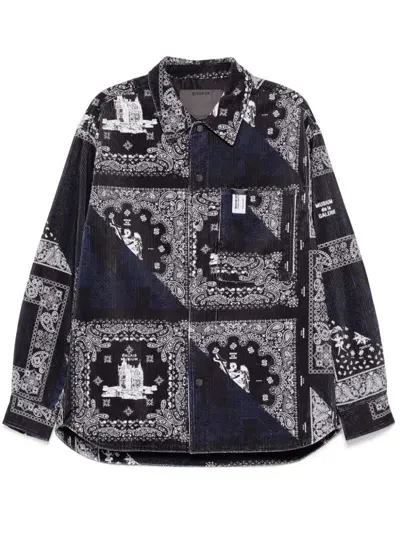 Musium Div. Graphic-print Shirt Jacket In Black